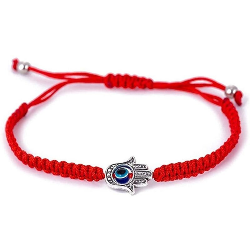 Karma Stone Hamsa Hand Red String Bracelet - Evil Eye Protection