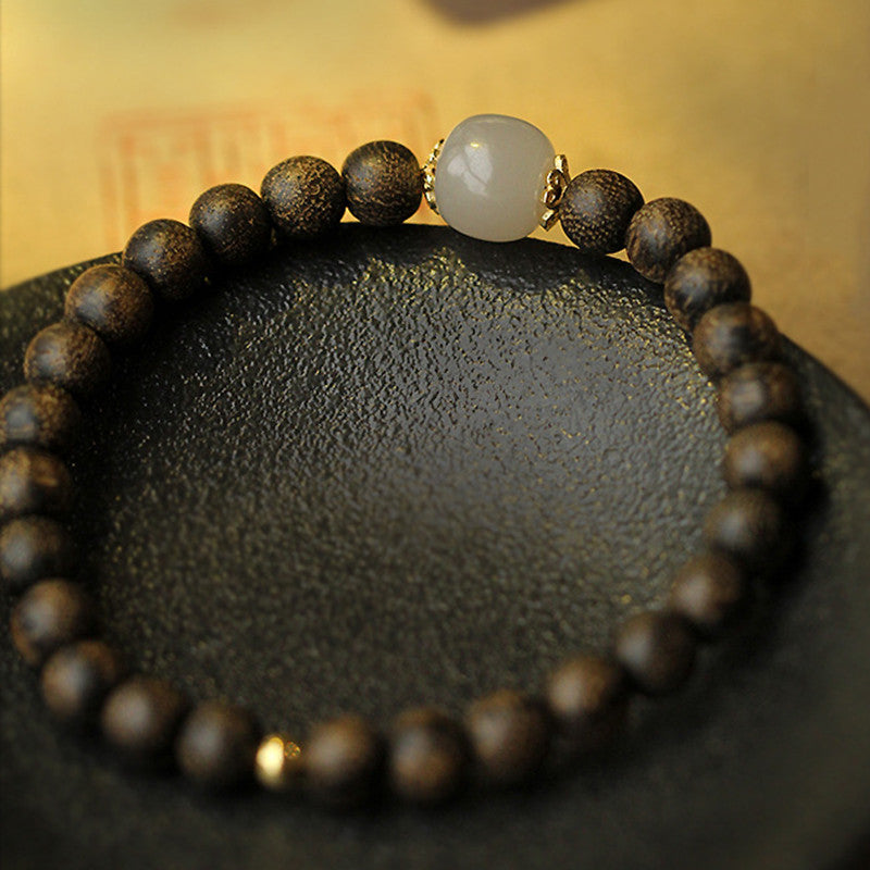Karma Stone Agarwood Jade Strength Calm Bracelet