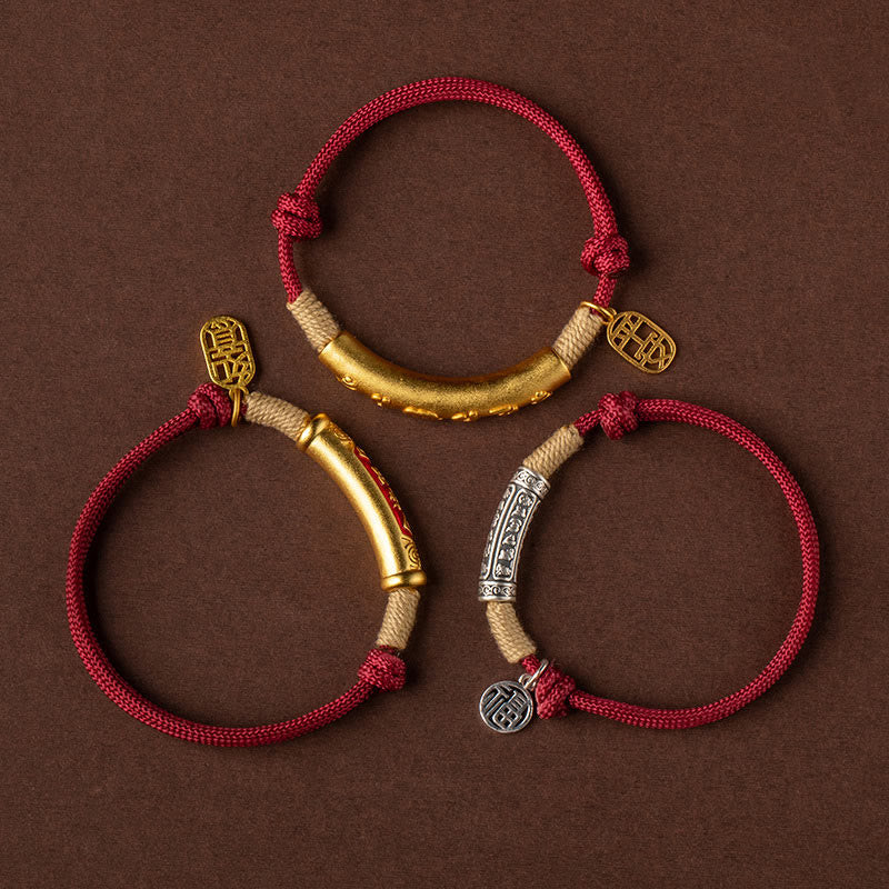Karma Stone 999 Sterling Silver Tibet Handmade Om Mani Padme Hum Fu Character TopRank Character Luck Braided Bracelet