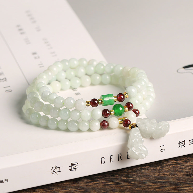 Karma Stone Natural Jade Pixiu Buddha Abundance Bracelet