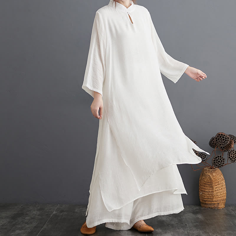 Karma Stone Simple Pattern Meditation Prayer Spiritual Zen Practice Yoga Clothing Women's Set