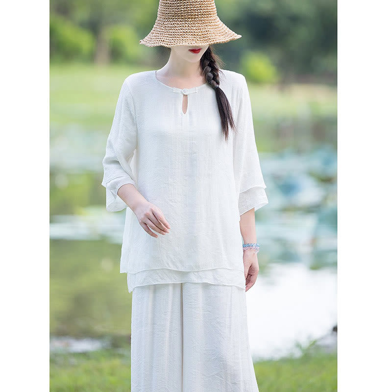Karma Stone Tai Chi Meditation Prayer Zen Spiritual Morning Practice Clothing Women's Set