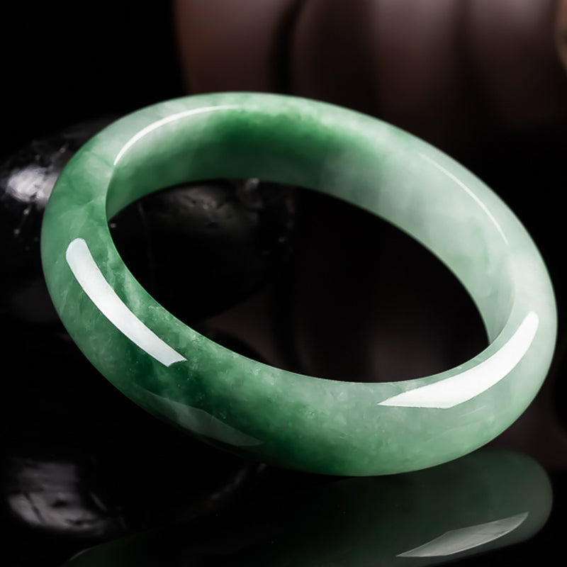 Karma Stone Natural Jade Fortune Blessing Bangle Bracelet
