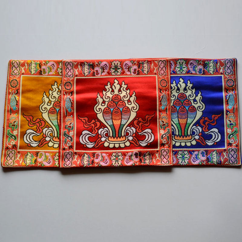 Karma Stone Prayer Altar Mat Healing Meditation Vajra Auspicious Symbols