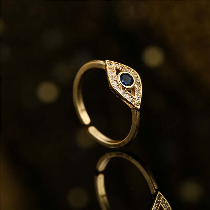 Karma Stone Evil Eye Protection Blessing Copper Ring
