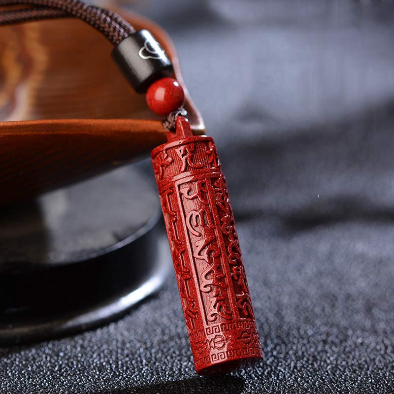 Karma Stone Tibetan Cinnabar Mantra Concentration String Necklace