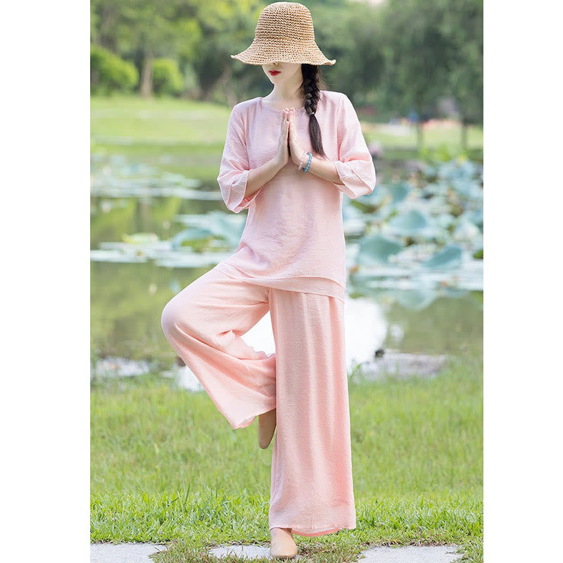 Karma Stone Tai Chi Meditation Prayer Zen Spiritual Morning Practice Clothing Women's Set