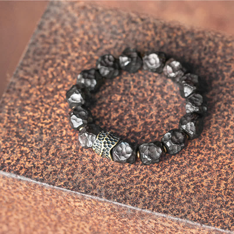 Karma Stone Ebony Wood Copper Peace Balance Couple Bracelet