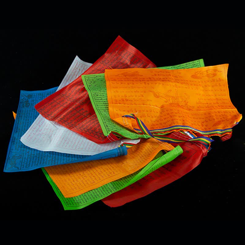 Karma Stone Tibetan 5 Colors Windhorse Blessing Outdoor 20 Pcs Prayer Flag