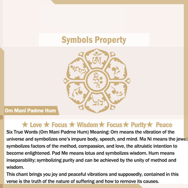 Karma Stone Tibetan Om Mani Padme Hum Carved Zakiram Goddess of Wealth Charm Amulet Bracelet