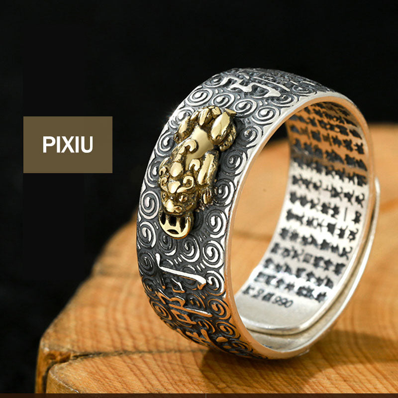 Karma Stone Chinese Zodiac Natal Buddha Wealth Luck Adjustable Ring