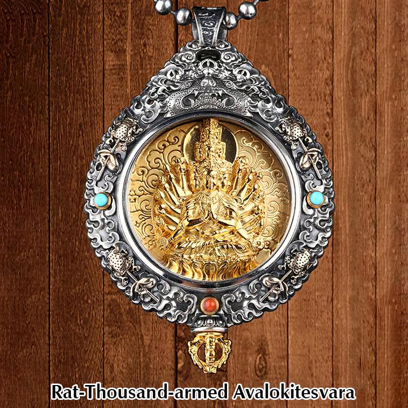 Karma Stone Chinese Zodiac Natal Buddha Thangka Nine Palaces Eight Diagrams Wealth Rotatable Necklace Pendant