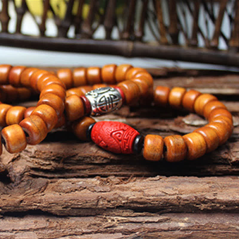 Karma Stone Tibetan Yak Bone Om Mani Padme Hum Strength Bracelet