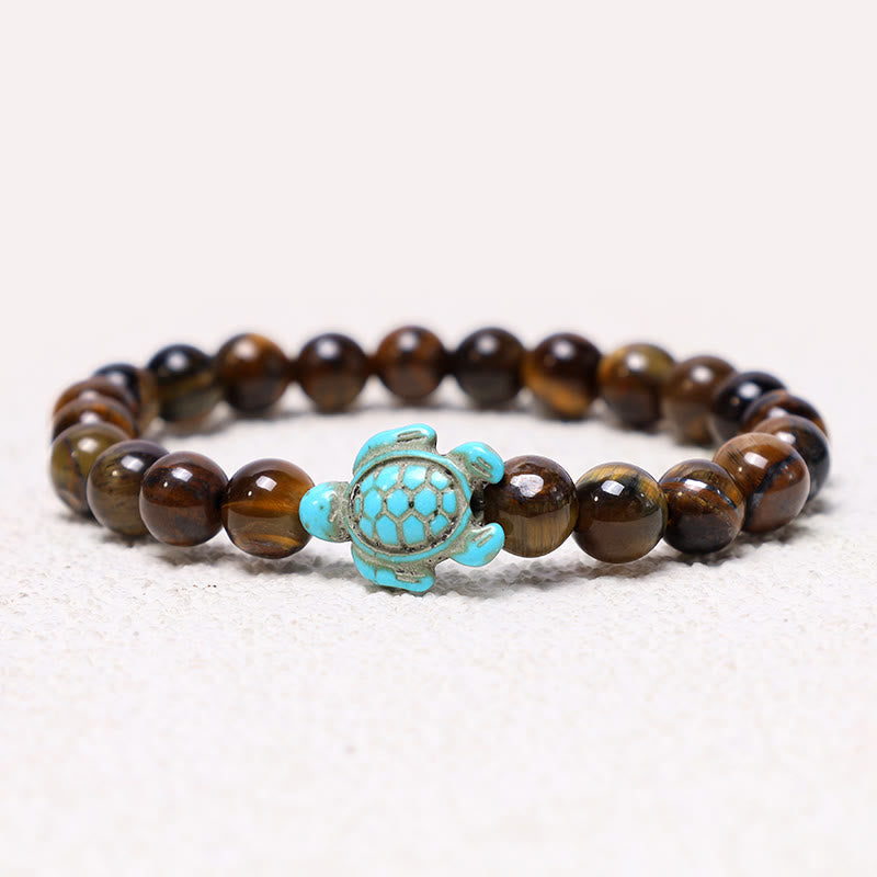 Karma Stone Natural Stone Sea Turtle Turquoise Blessing Bracelet