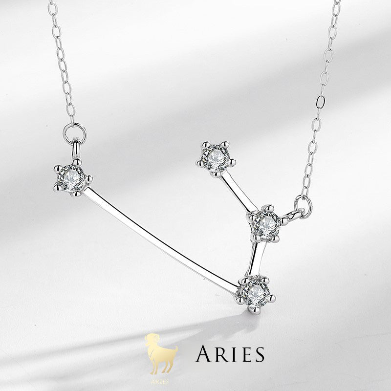 Karma Stone 925 Sterling Silver 12 Constellations of the Zodiac Astrology Blessing Necklace Pendant