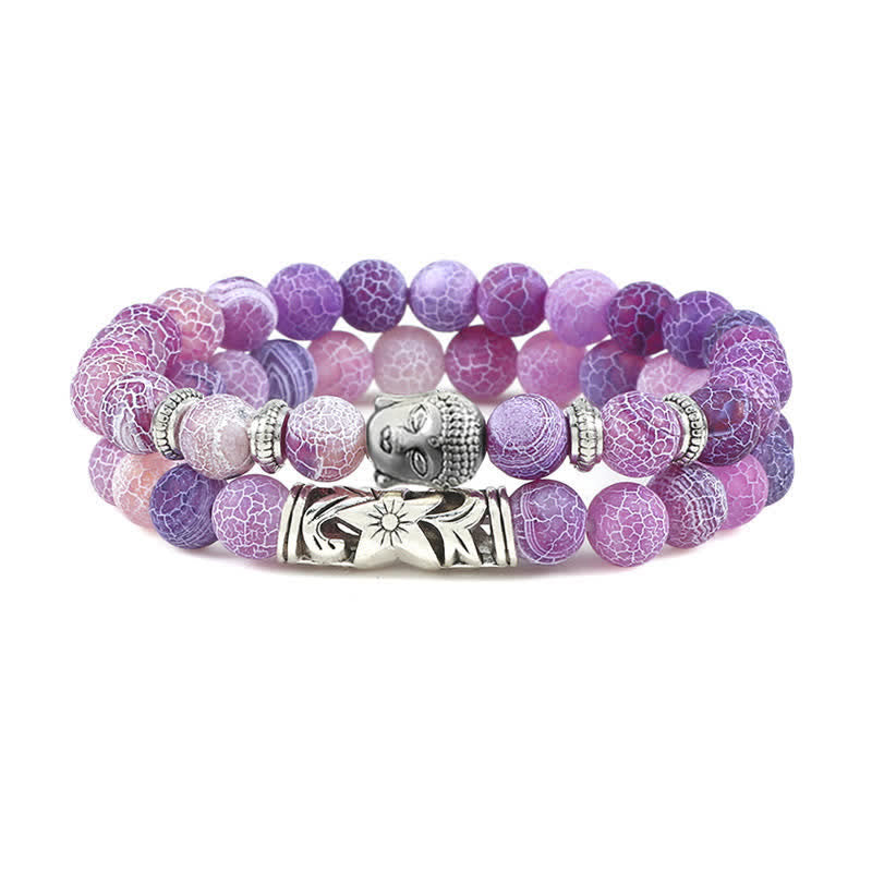 Karma Stone 2 pieces natural crystal agate protection bracelets