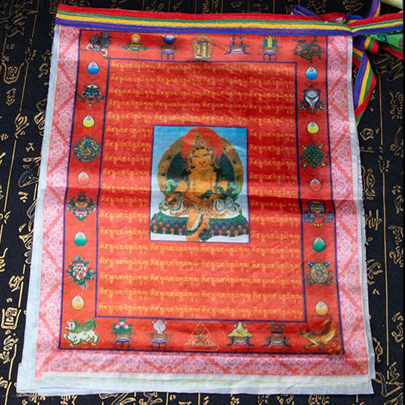 Karma Stone Tibetan 5 Colors Windhorse Buddha Tara Scriptures Healing Auspicious Outdoor Prayer Flag