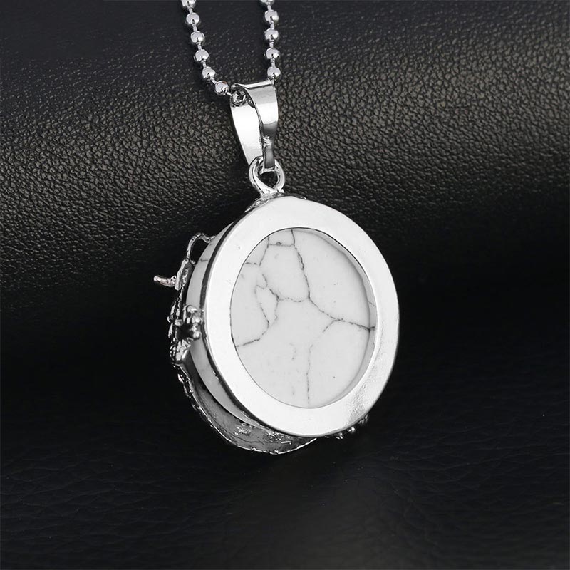Karma Stone Chinese Dragon Natural Quartz Crystal Healing Energy Necklace Pendant