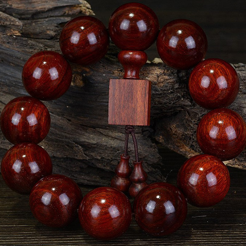 Karma Stone Tibetan Small Leaf Red Sandalwood Relaxation Bracelet