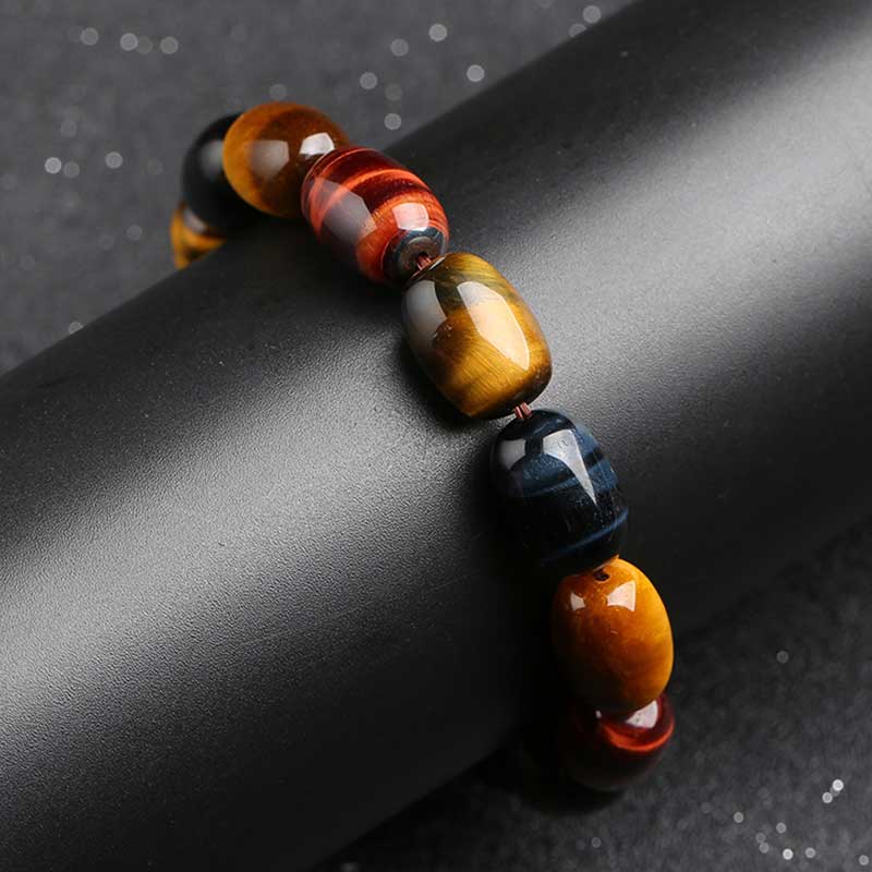 Karma Stone Natural Tiger Eye Healing Protection Bracelet