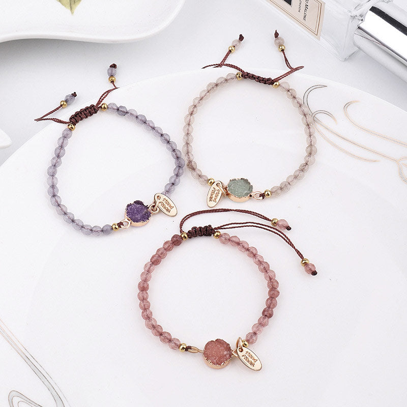 Karma Stone Natural Crystal Charm Lucky Healing Bracelet