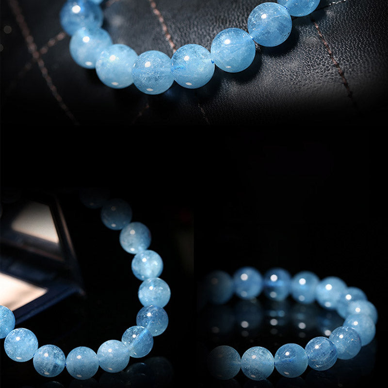Karma Stone Aquamarine Beads Peace Healing Bracelet