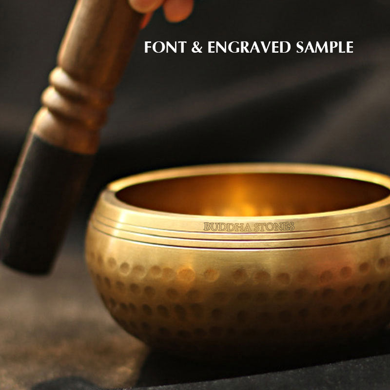 Karma Stone Tibetan Sound Bowl Handcrafted for Relaxation and Mindfulness Meditation Singing Bowl Set