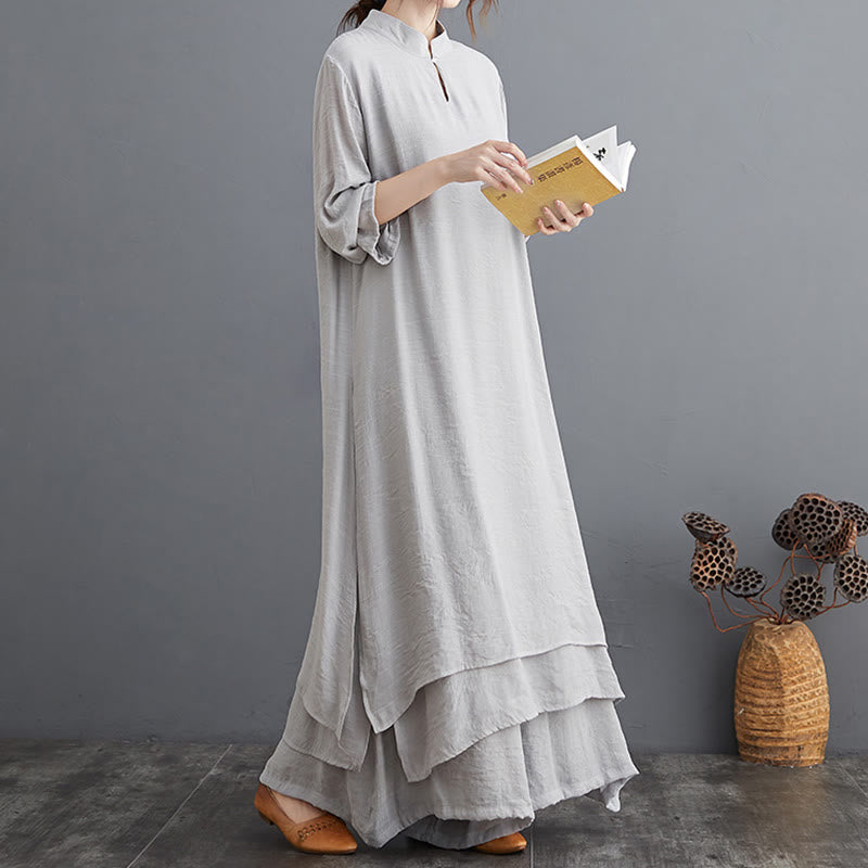 Karma Stone Simple Pattern Meditation Prayer Spiritual Zen Practice Yoga Clothing Women's Set