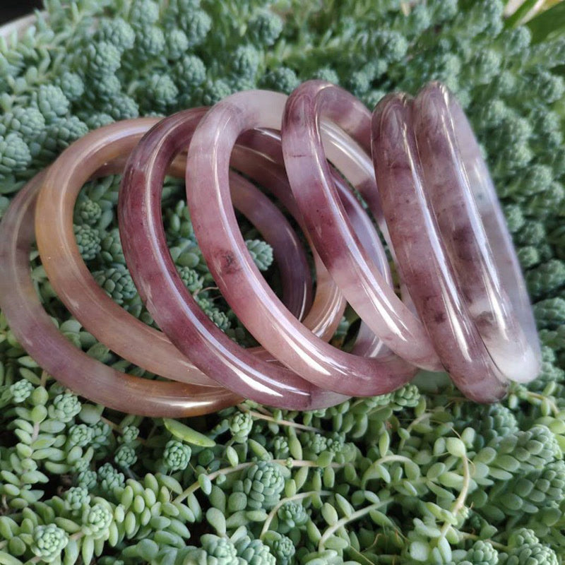 Karma Stone Purple Jade Happiness Protection Bracelet Bangle