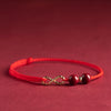 Karma Stone Cinnabar Blessing Red String 14K Gold Infinity Symbol Bracelet Anklet