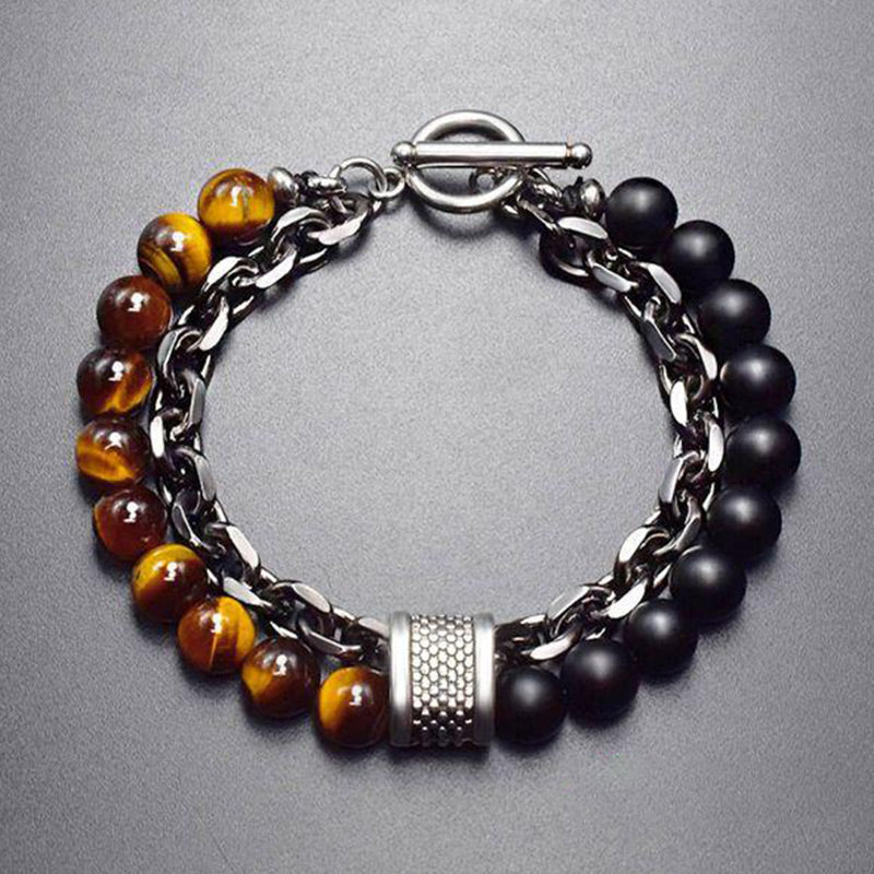 Karma Stone Natural Tiger Eye Lazurite Protection Bracelet