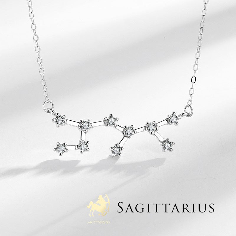 Karma Stone 925 Sterling Silver 12 Constellations of the Zodiac Astrology Blessing Necklace Pendant