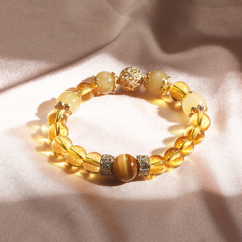 Karma Stone Citrine Generosity Prosperity Beaded Bracelet