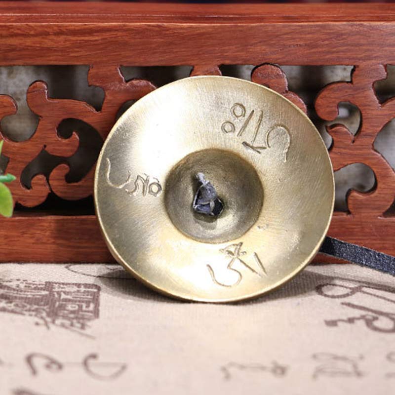 Karma Stone Tibetan Tingsha Bell Six True Words Dragon Copper Balance Decoration With Bag