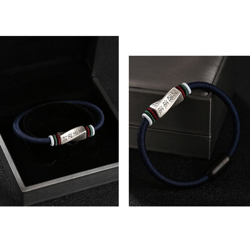 Karma Stone 999 Sterling Silver Profits Pouring In From All Sides Handmade Blessing String Buckle Bracelet