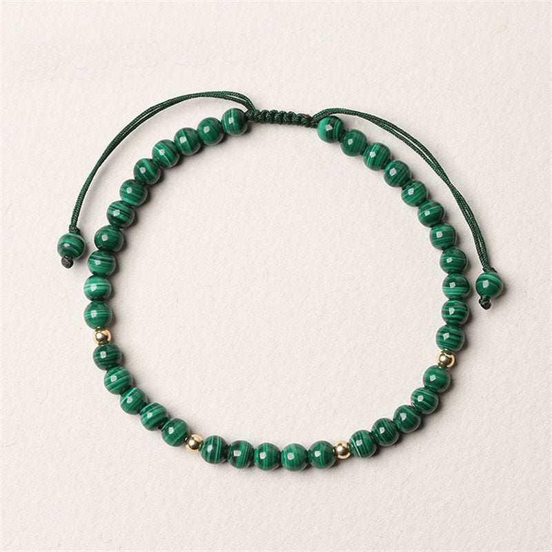 Karma Stone Natural Malachite Protection Calmness String Bracelet