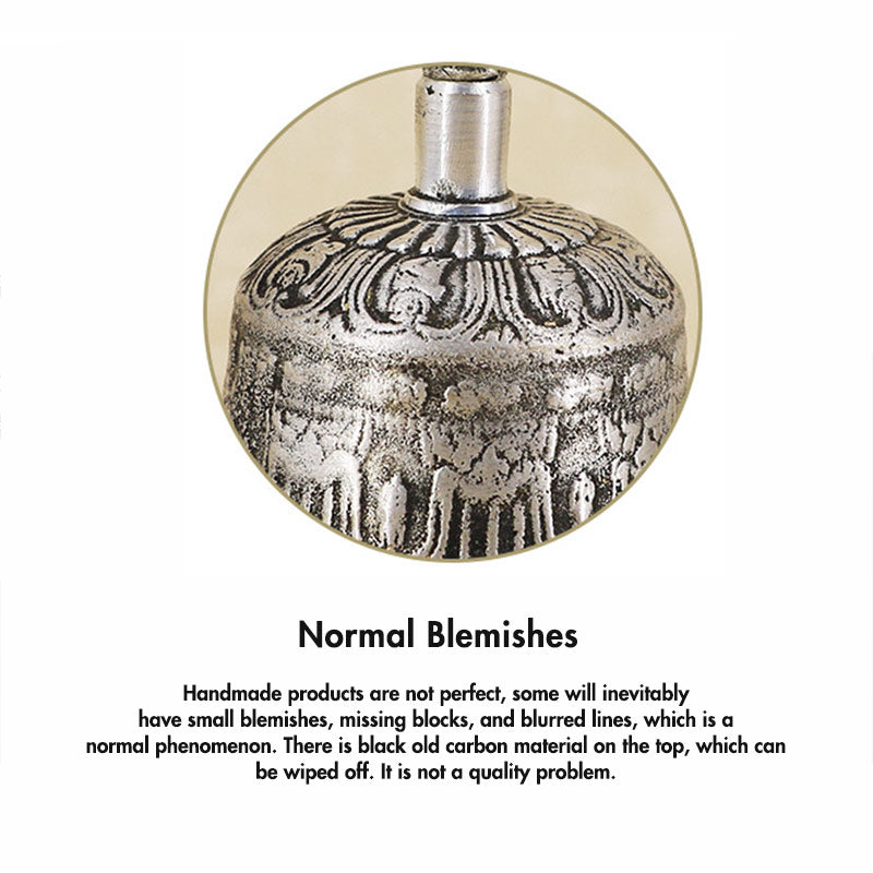 Karma Stone Tibetan Meditation Bell and Vajra Dorje Copper Decoration Set