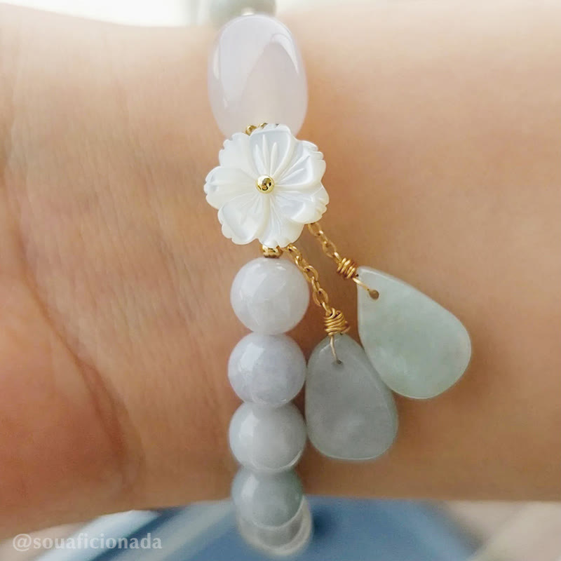 Karma Stone Natural White Jade Luck Bracelet
