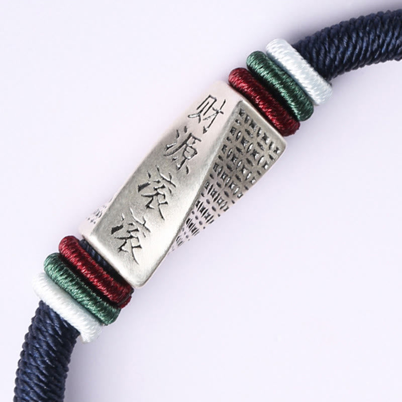 Karma Stone 999 Sterling Silver Profits Pouring In From All Sides Handmade Blessing String Buckle Bracelet