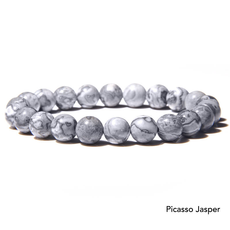 Karma Stone Natural Agate Stone Crystal Balance Beaded Bracelet