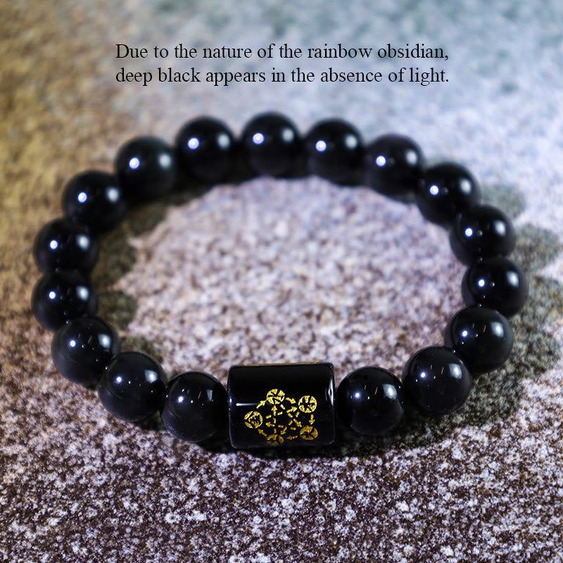 Karma Stone Natural Rainbow Obsidian Positive Transformation Bracelet