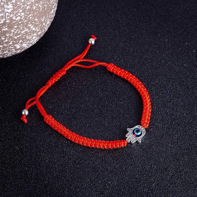 Karma Stone Hamsa Hand Red String Bracelet - Evil Eye Protection