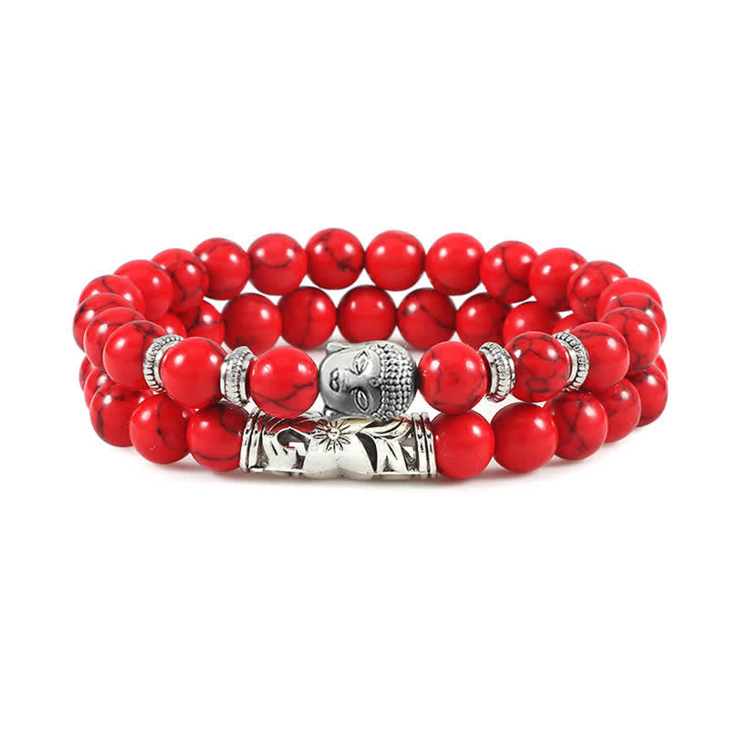 Karma Stone 2 pieces natural crystal agate protection bracelets