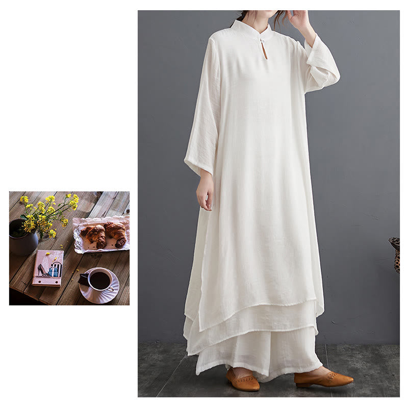 Karma Stone Simple Pattern Meditation Prayer Spiritual Zen Practice Yoga Clothing Women's Set