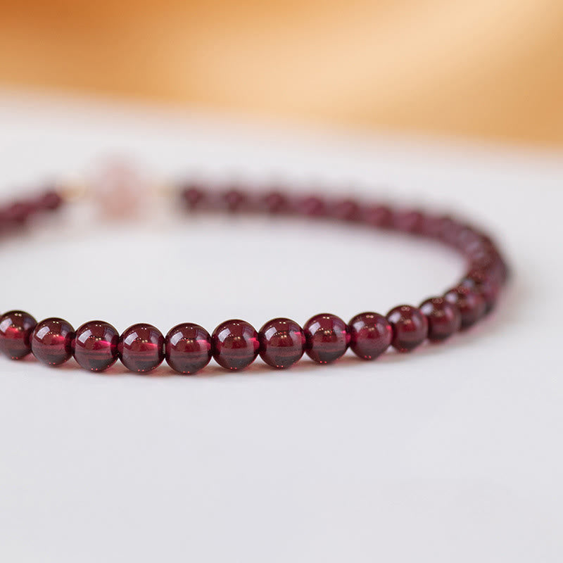 Karma Stone Natural Garnet Strawberry Quartz Calm Bracelet