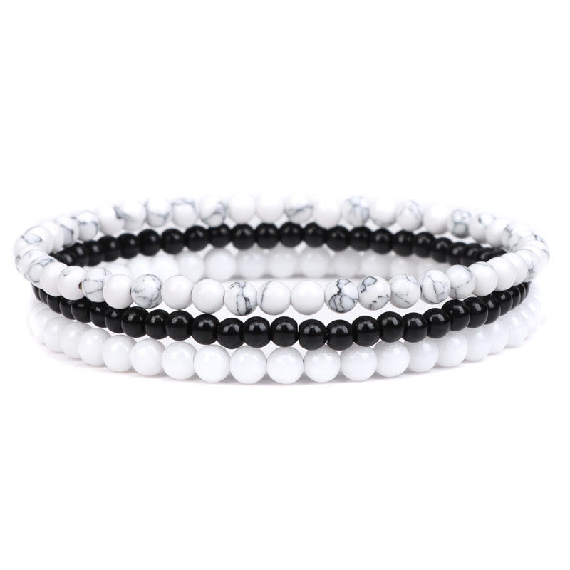 Karma Stone 3Pcs Natural Crystal Stone Inner Peace Spiritual Bracelet
