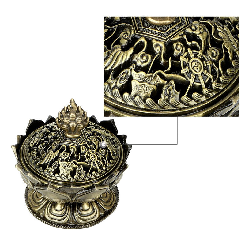 Karma Stone Tibetan Lotus Shaped Purify Incense Burner