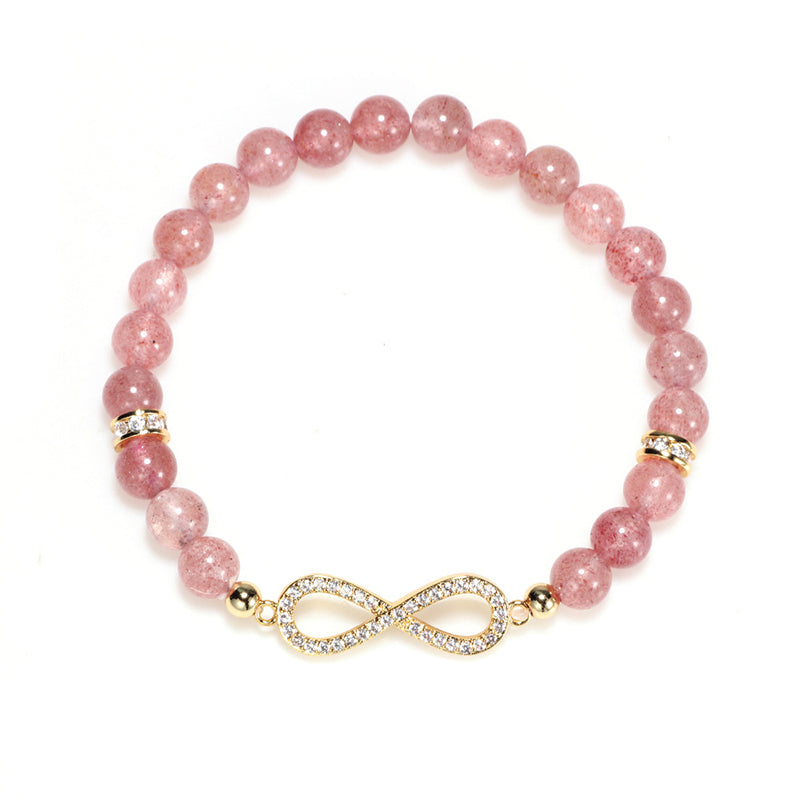 Karma Stone Natural Strawberry Quartz Positivity Healing Bracelet