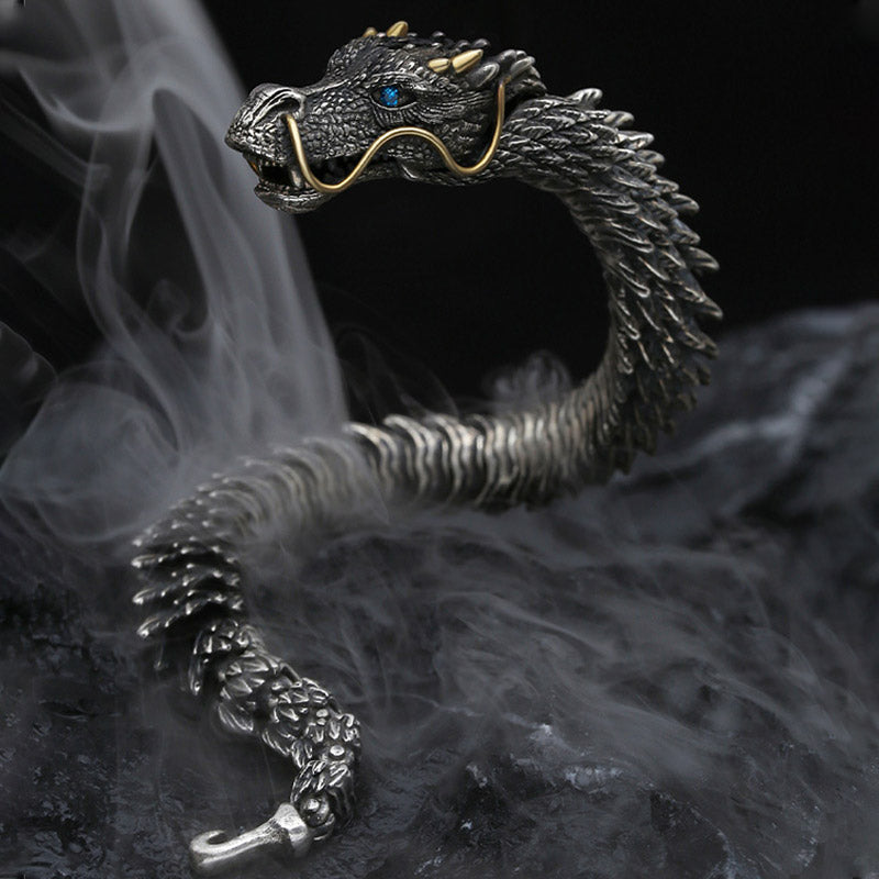Karma Stone Nordic Dragon Handmade Amulet Luck Protection Chain Bracelet