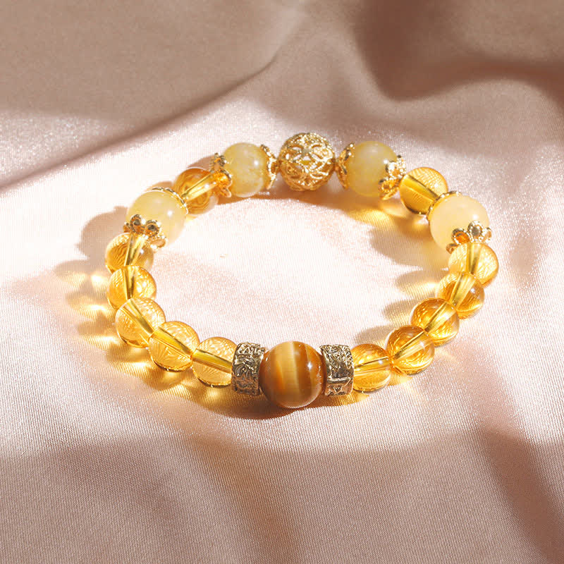 Karma Stone Citrine Generosity Prosperity Beaded Bracelet
